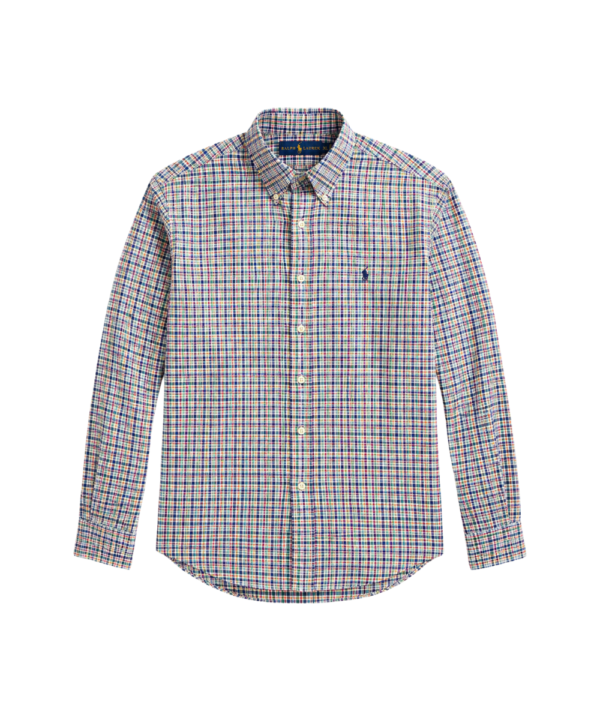 Chemise Polo Ralph Lauren à Petits Carreaux Bleu/Vert - Taille L