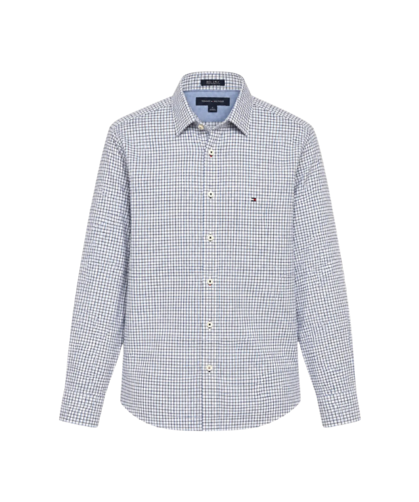 Chemise Tommy Hilfiger à Petits Carreaux Bleu/Blanc - Taille M