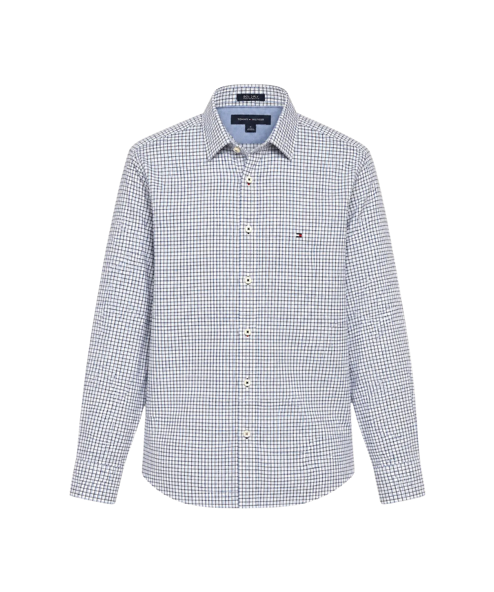 Chemise Tommy Hilfiger à Petits Carreaux Bleu/Blanc - Taille M