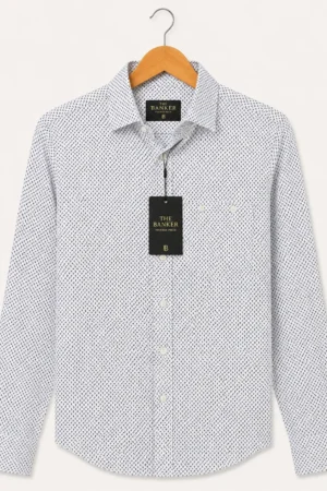 Chemise Seidensticker Slim Blanche Micro-Motif - Taille S (38)