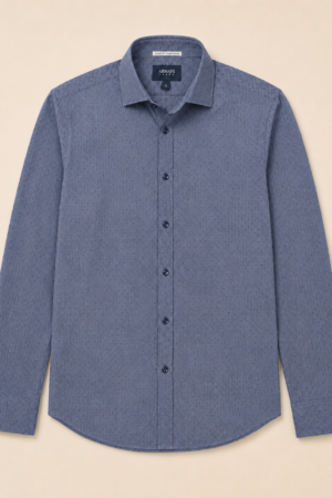 Chemise Armani Jeans Custom Fit Bleu à Micro-Pois - Taille M