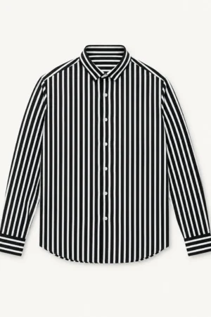 Chemise H&M à Rayures Noires et Blanches - Taille L