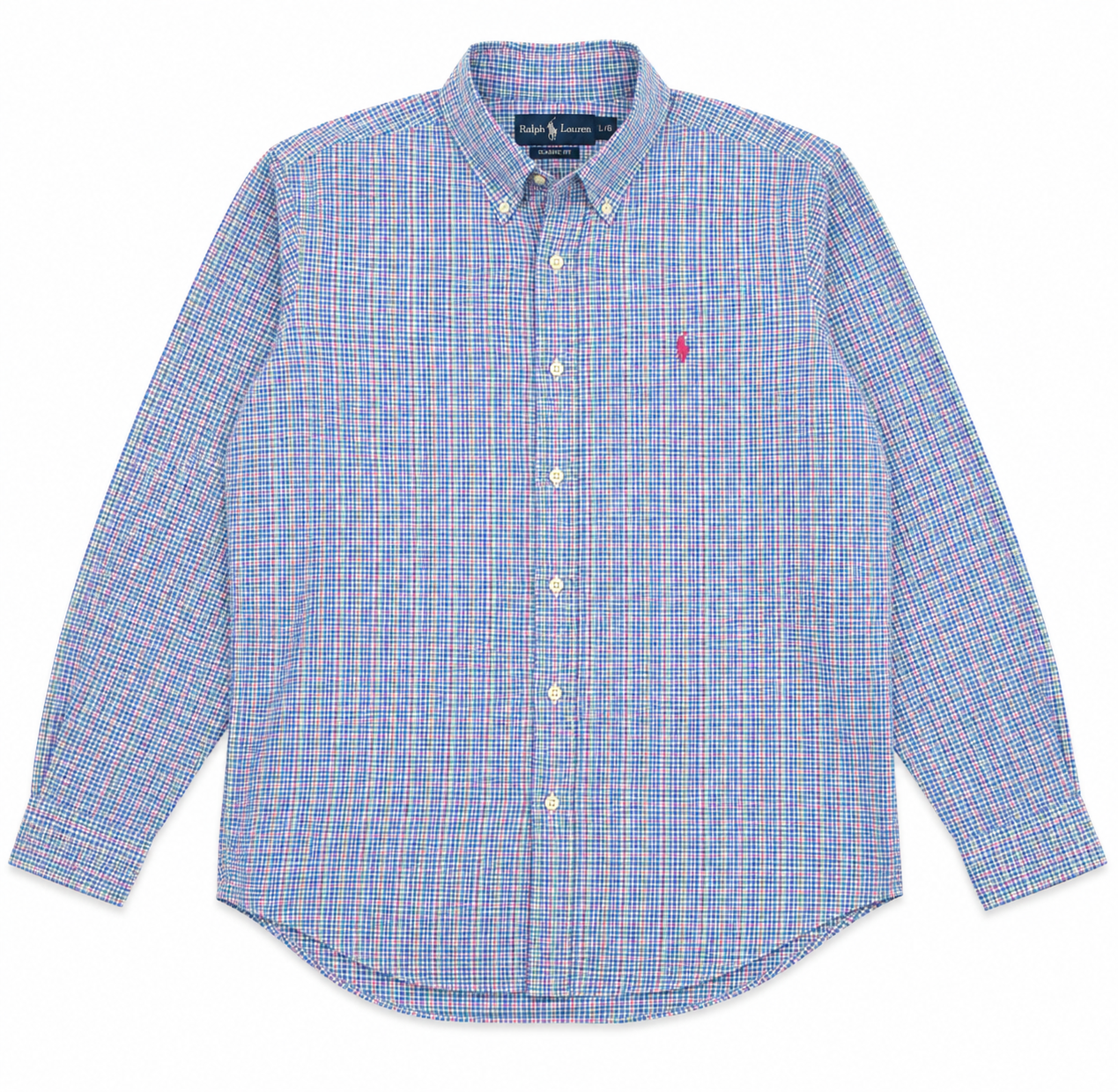 Chemise Polo Ralph Lauren à Carreaux Bleu - Taille L