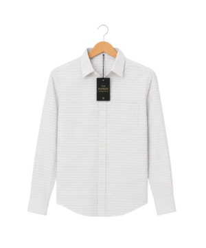 Chemise Marvelis Slim Fit Blanche Rayée Non-Iron - Taille 43 (L)