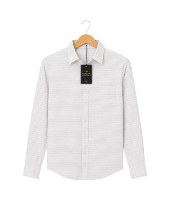 Chemise Marvelis Slim Fit Blanche Rayée Non-Iron - Taille 43 (L)