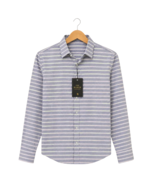 Chemise Castello Italienne Bleue Rayée Multicolore - Taille 43 (L)