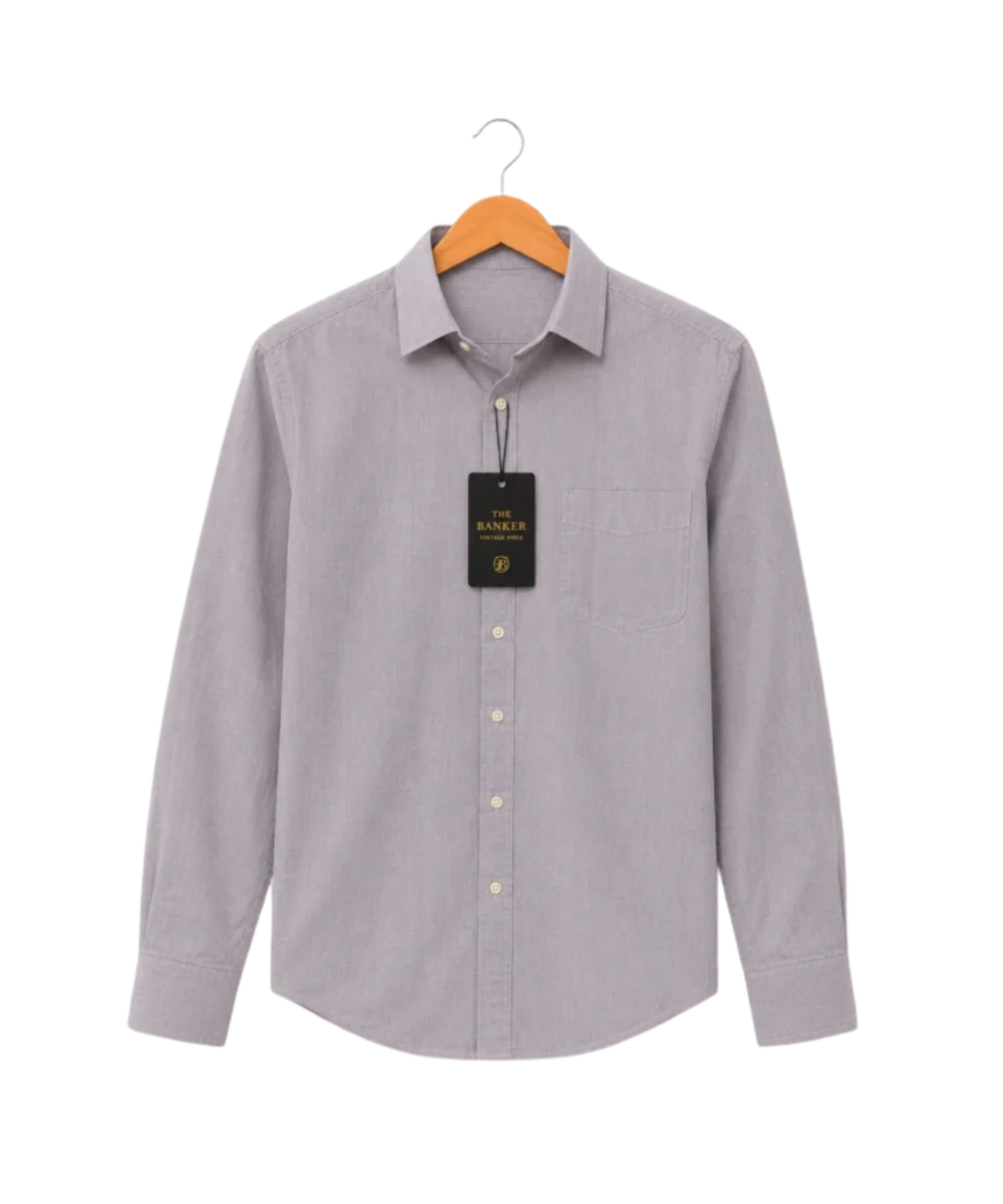 Chemise Canali Italienne Gris-Lilas - Taille 41 (M/L)