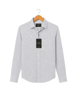 Chemise Seidensticker Slim Blanche Micro-Motif - Taille S (38)