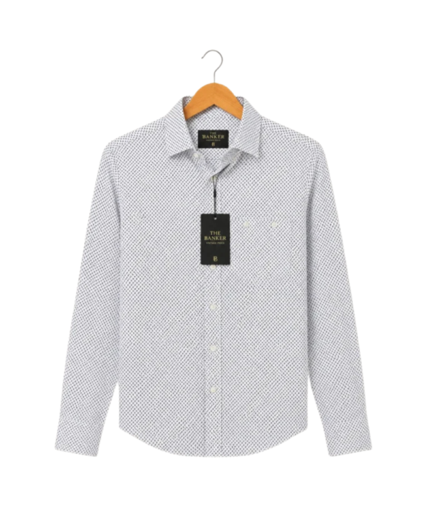 Chemise Seidensticker Slim Blanche Micro-Motif - Taille S (38)