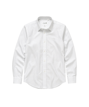 Chemise Lacoste Slim Fit Blanche Quadrillage - Taille 42 (L)