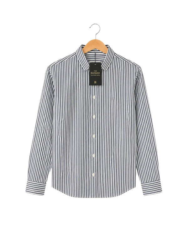 Chemise Lindbergh Slim Fit Rayée Bleu Marine - Taille XL