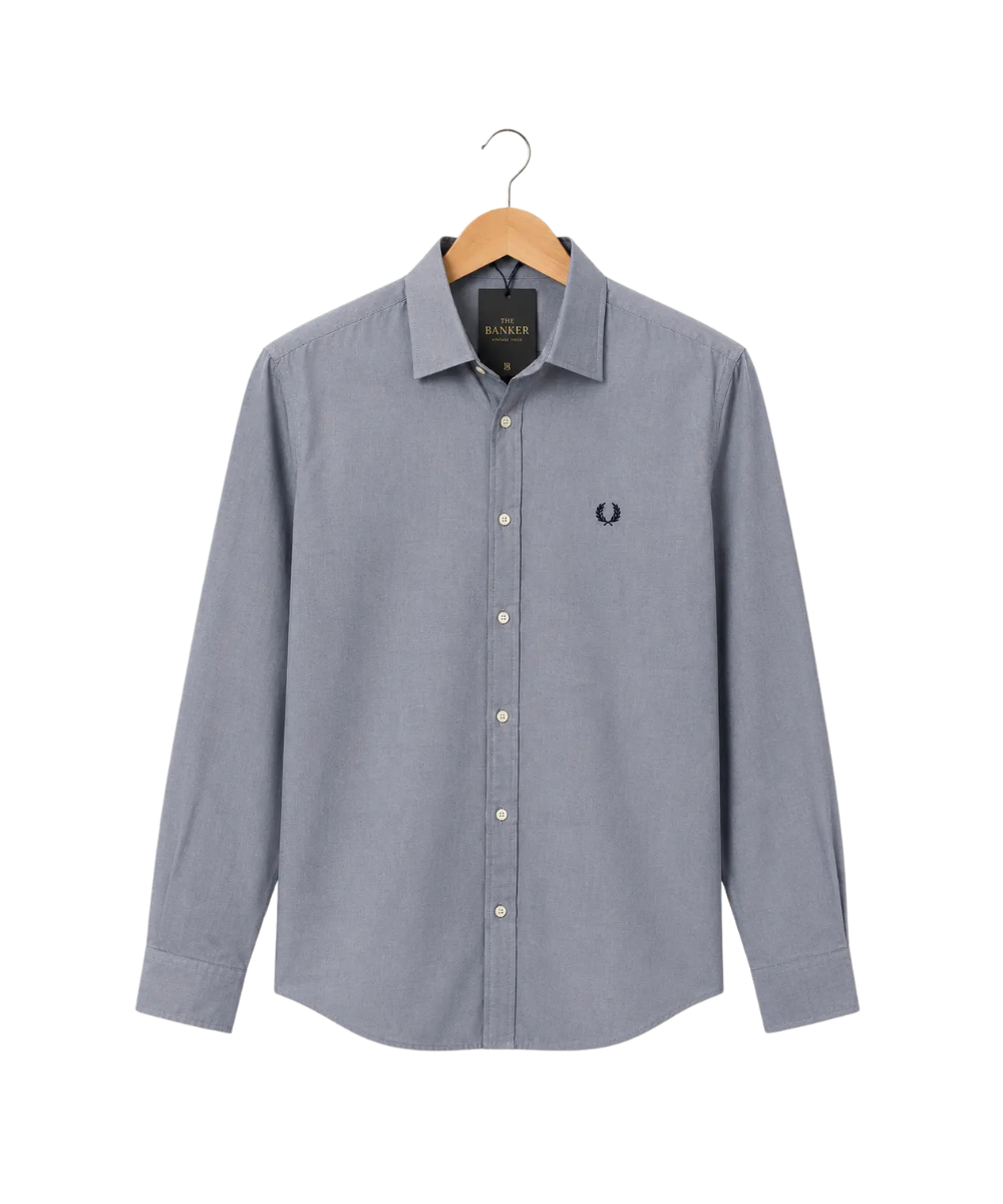 Chemise Fred Perry Slim Fit Bleu-Gris - Taille S