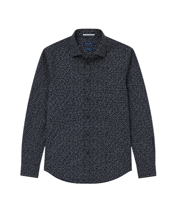 Chemise Zara Man Slim Fit Bleu Marine à Micro-Motif - Taille M